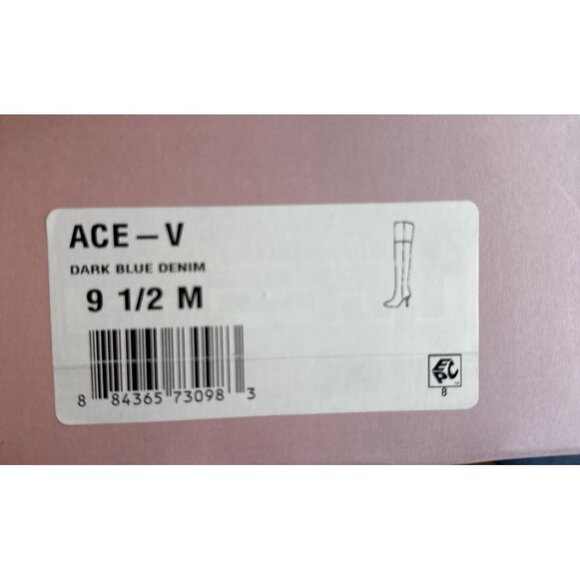 Lisa Vicky Over The Knee Boots Ave Dark Blue Denim Size 9.5 New Awesome - Picture 12 of 13